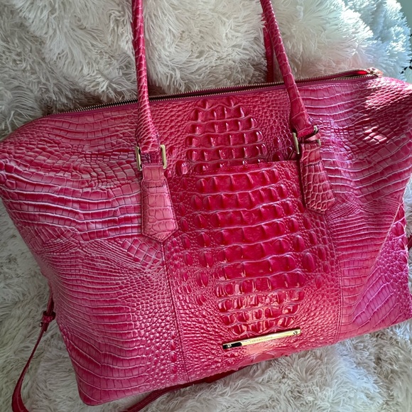 COPY - RARE COLOR!! PINK COSMO BRAHMIN DUXBURY WEEKENDER LUGGAGE TOTE BAG - Picture 11 of 11